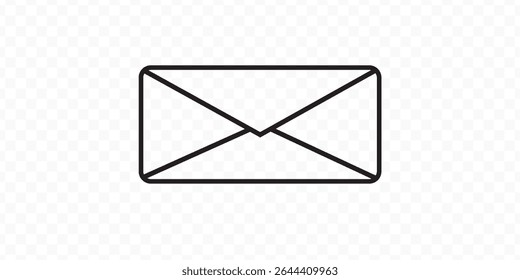 Ícone de email de envelope definido. botões da Web do boletim informativo. feche o símbolo vetorial do contorno da carta de email. pictograma de email fino e plano em plano de fundo branco. sinal da linha da mensagem de email. Comunicação, Mensagens, Social