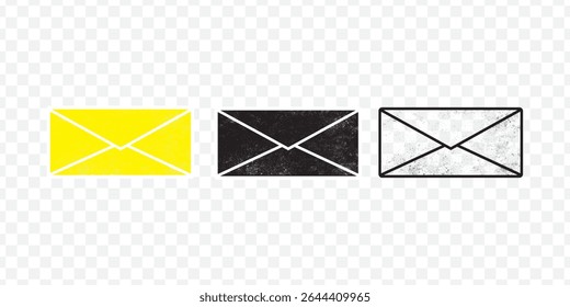 Ícone de email de envelope definido. botões da web do boletim informativo. feche o símbolo vetorial do contorno da carta de email. pictograma de email fino e plano em fundo branco. eps moderno 10.