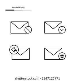 Envelope And Mail Icon Set Vector Design.