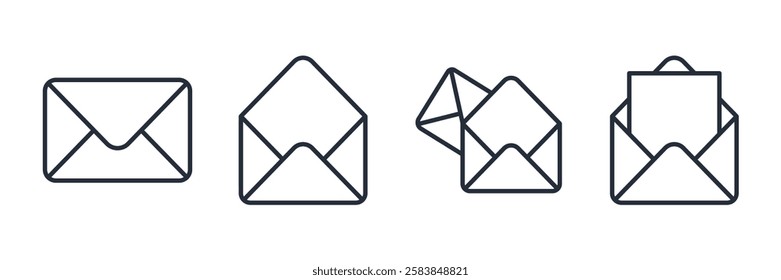 Envelope Mail icon symbol vector sign isolated on white background illustration for graphic and web design