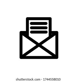 icono de correo de sobre en diseño plano de moda