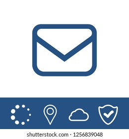 Envelope mail icon, vector illustration. Flat design style