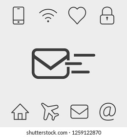 Envelope mail icon, vector illustration. Flat design style