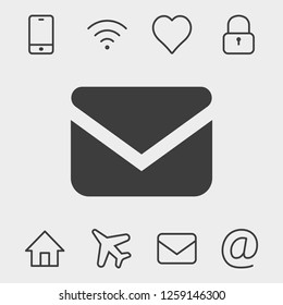 Envelope mail icon, vector illustration. Flat design style