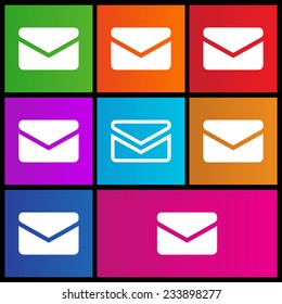 Envelope Mail icon, vector illustration. Metro style