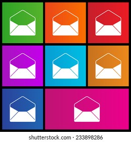 Envelope Mail icon, vector illustration. Metro style