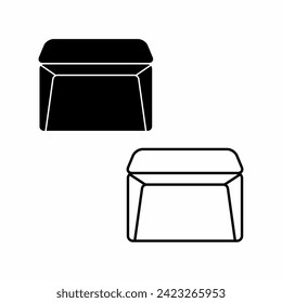 Envelope mail icon vector illustration in black color for your apps dan web developer