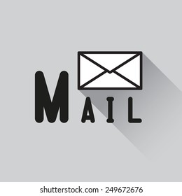 Envelope Mail icon, vector illustration. Flat design style 