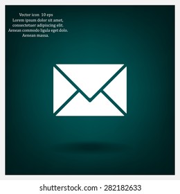 Envelope Mail icon, vector illustration. Flat design style