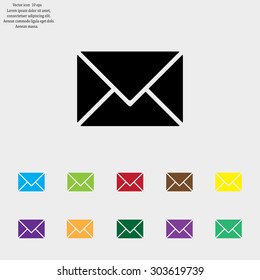 Envelope Mail icon, vector illustration. Flat design style