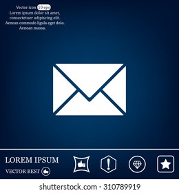 Envelope Mail icon, vector illustration. Flat design style
