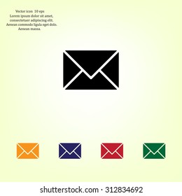 Envelope Mail icon, vector illustration. Flat design style