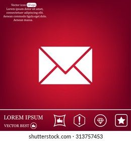 Envelope Mail icon, vector illustration. Flat design style