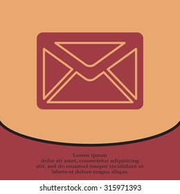 Envelope Mail icon, vector illustration. Flat design style