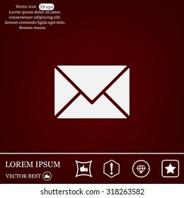 Envelope Mail icon, vector illustration. Flat design style