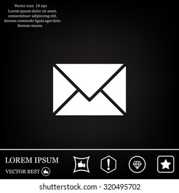 Envelope Mail icon, vector illustration. Flat design style