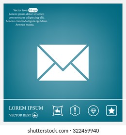 Envelope Mail icon, vector illustration. Flat design style