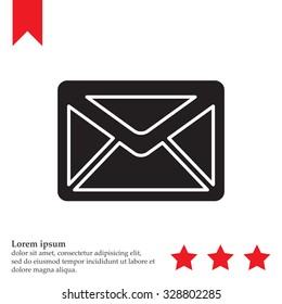 Envelope Mail icon, vector illustration. Flat design style