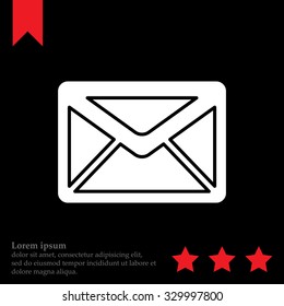 Envelope Mail icon, vector illustration. Flat design style