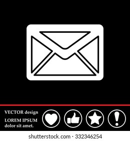 Envelope Mail icon, vector illustration. Flat design style