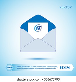 Envelope Mail icon, vector illustration. Flat design style
