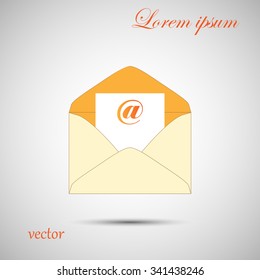 Envelope Mail icon, vector illustration. Flat design style