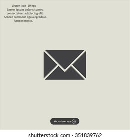 Envelope Mail icon, vector illustration. Flat design style