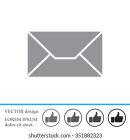 Envelope Mail icon, vector illustration. Flat design style