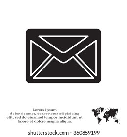 Envelope Mail icon, vector illustration. Flat design style