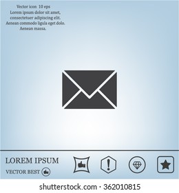 Envelope Mail icon, vector illustration. Flat design style