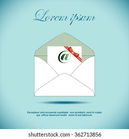 Envelope Mail icon, vector illustration. Flat design style