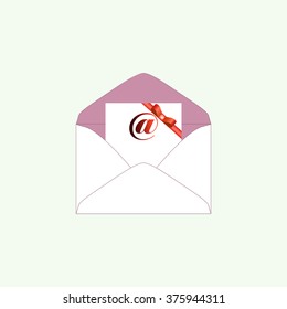 Envelope Mail icon, vector illustration. Flat design style