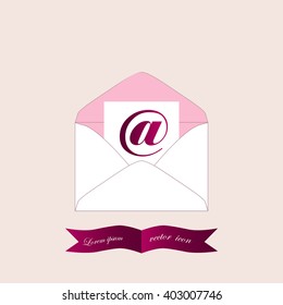 Envelope Mail icon, vector illustration. Flat design style