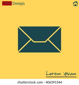 Envelope Mail icon, vector illustration. Flat design style