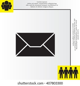 Envelope Mail icon, vector illustration. Flat design style