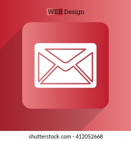Envelope Mail icon, vector illustration. Flat design style