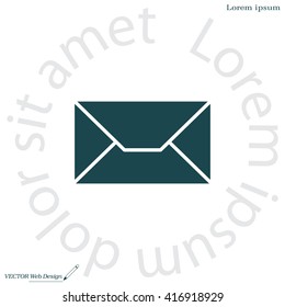 Envelope Mail icon, vector illustration. Flat design style