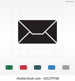 Envelope Mail icon, vector illustration. Flat design style