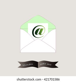 Envelope Mail icon, vector illustration. Flat design style