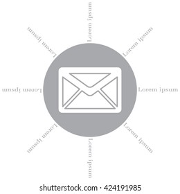 Envelope Mail icon, vector illustration. Flat design style