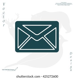 Envelope Mail icon, vector illustration. Flat design style
