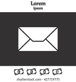 Envelope Mail icon, vector illustration. Flat design style