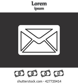 Envelope Mail icon, vector illustration. Flat design style