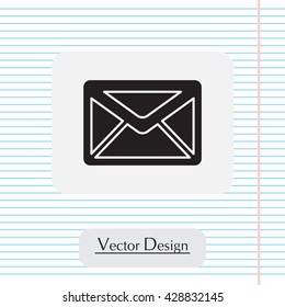 Envelope Mail icon, vector illustration. Flat design style
