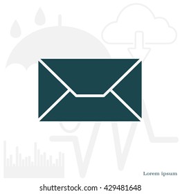 Envelope Mail icon, vector illustration. Flat design style