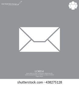Envelope Mail icon, vector illustration. Flat design style