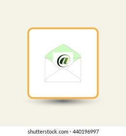 Envelope Mail icon, vector illustration. Flat design style