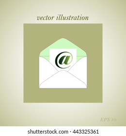 Envelope Mail icon, vector illustration. Flat design style