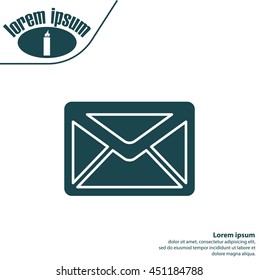 Envelope Mail icon, vector illustration. 