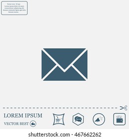 Envelope Mail icon, vector illustration. Flat design style